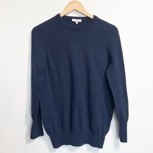 Ann Mashburn Cashmere Sweater Small Crewneck Navy Blue Long Sleeve